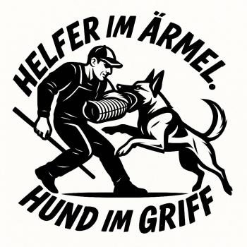 Preview: Hoodie "Helfer im Ärmel" mit runder Schrift